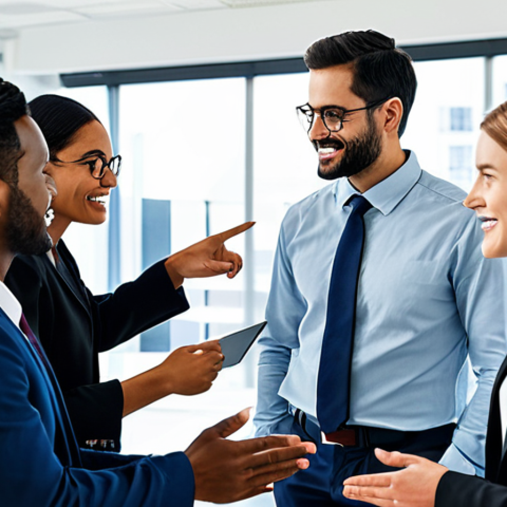 **

"A diverse team of professionals collaborating in a bright, modern office. They are fully clothed in modest business attire, engaged in a constructive discussion. The atmosphere is positive and collaborative. Depict trust, transparency, and ethical behavior. Safe for work, appropriate content, professional, perfect anatomy, natural proportions, well-formed hands, proper finger count."

**