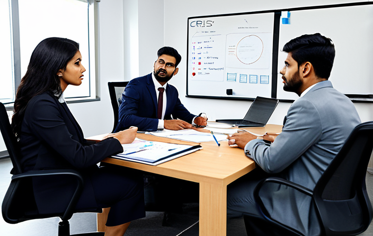 위기관리 커뮤니케이션 모델 - Crisis Communication Team Meeting**

"A diverse team of professionals, fully clothed in business att...