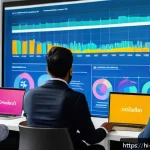 Home 22 언론 홍보 컨설팅 사례 - A vibrant and professional digital marketing strategy meeting scene featuring a diverse group of Ind...