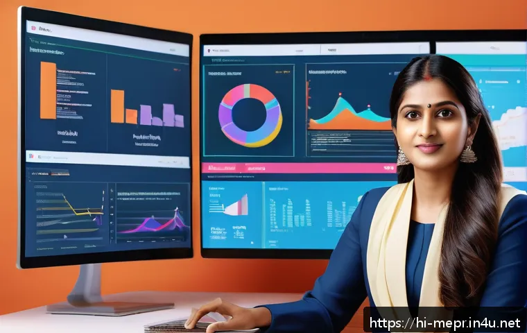 디지털 시대 PR 커뮤니케이션 - A modern digital marketing office scene focused on a professional Indian woman in traditional yet co...
