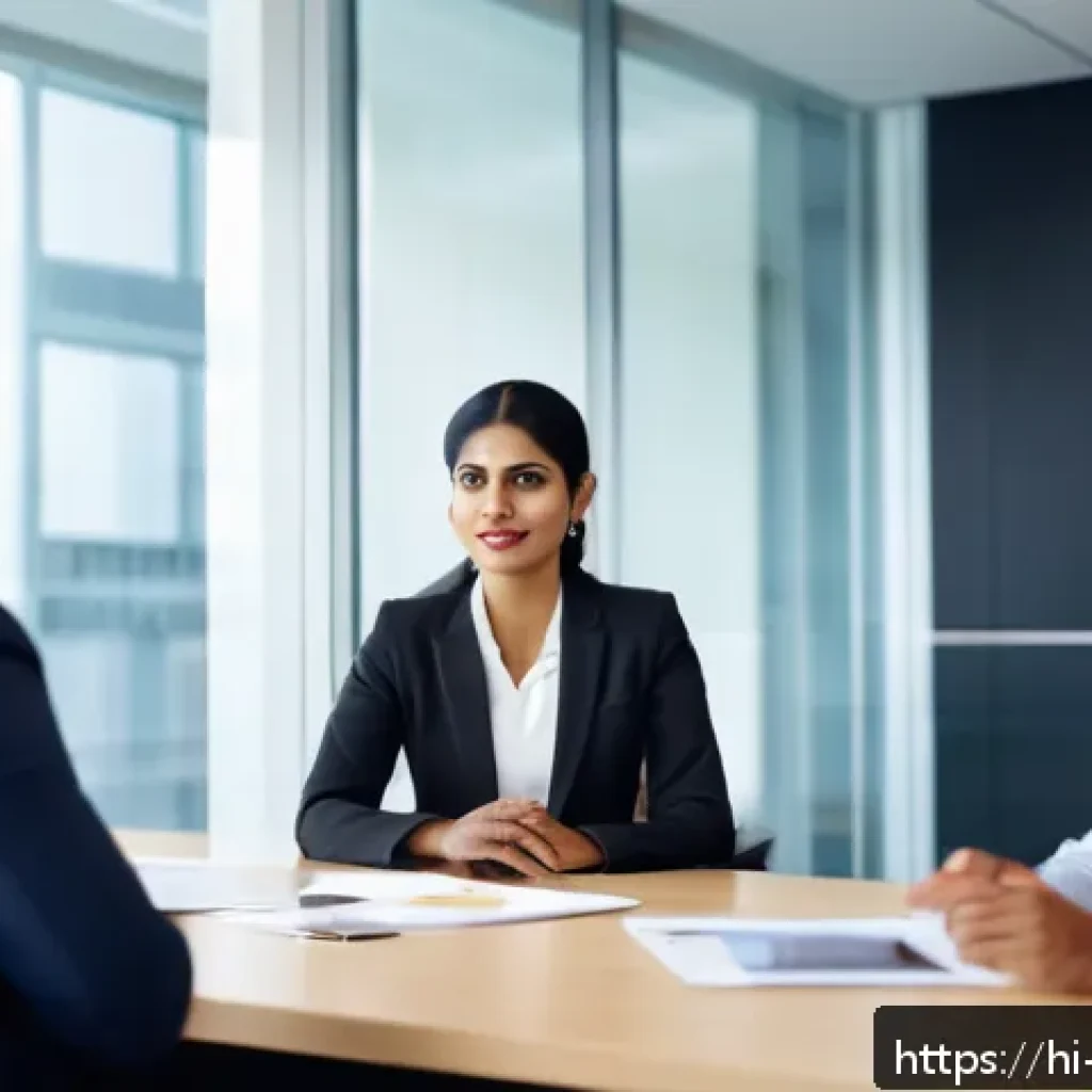 PR 윤리와 책임 - A professional Indian businesswoman in a modern office setting, dressed in elegant formal attire wit...