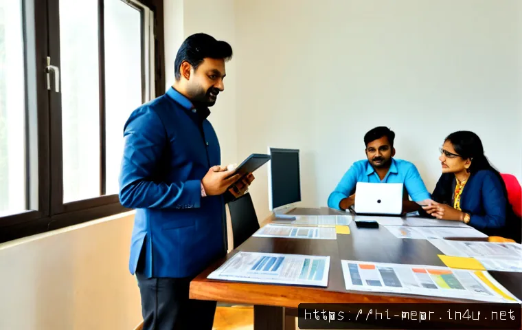 미디어 환경 변화에 따른 PR 전략 - Photorealistic modern public relations strategy meeting in India, a confident Indian communications ...